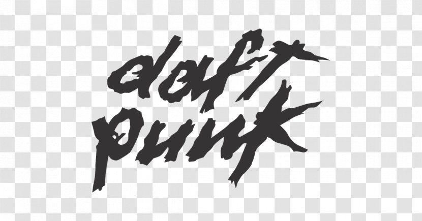 Logo Calligraphy Font Daft Punk Brand - Monochrome Transparent PNG