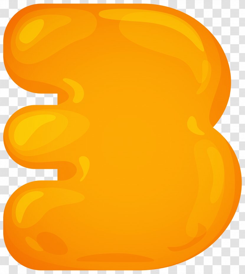 Yellow Orange Font - Food And Drink Number Three Clip Art Image Transparent PNG