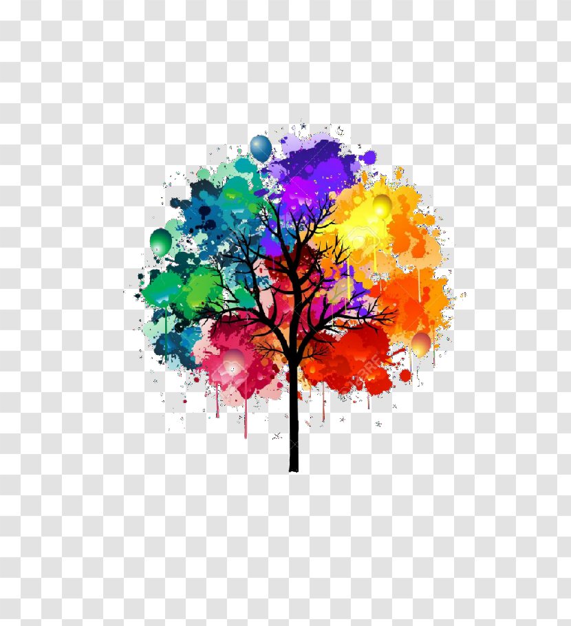 Watercolor Painting Tree - Abstract Art - Waterflower Transparent PNG