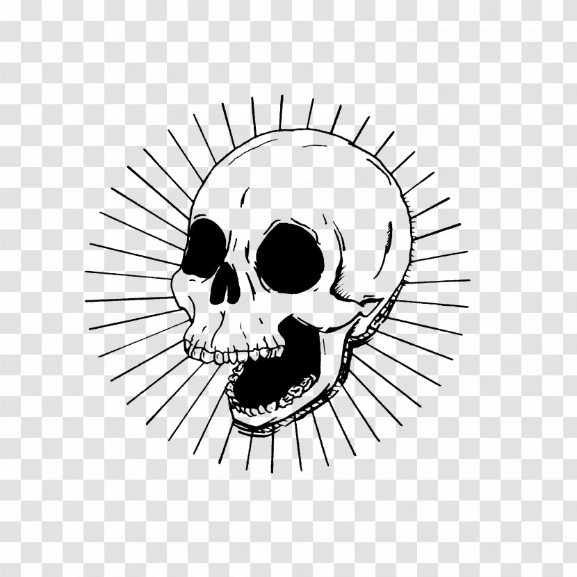Skull Tattoo Drawing Art Skeleton - Human - Screaming Transparent PNG