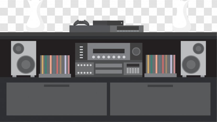 Television Set Room Download - Audio Receiver - Cartoon Black Radio Transparent PNG