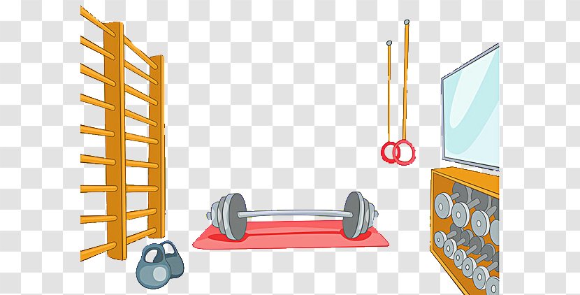 Fitness Centre Physical Exercise Equipment - Technology - Hand Drawn Barbell Activity Room Transparent PNG