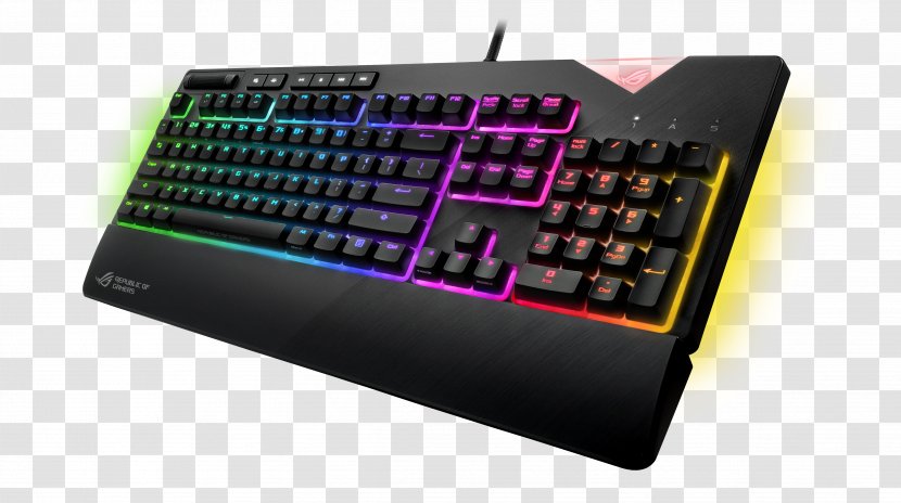 Computer Keyboard Cases & Housings Corsair Gaming STRAFE RGB ASUS M201 Claymore Bond CLAYMORE BOND/ Asus XA01 ROG Strix Flare USB UK Layout - Electronic Device - Cherry Transparent PNG