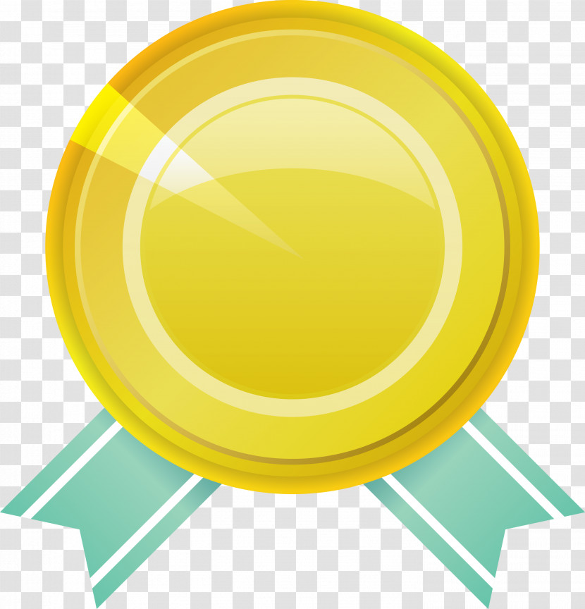 Gold Badge Ribbon Badge Blank Badge Transparent PNG