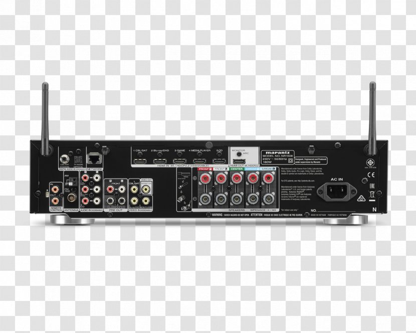 5.2 AV Receiver Marantz NR1508/N1 5x85 Ultra HD Audio NR1608 7.2 - Nr1607 - Av Transparent PNG