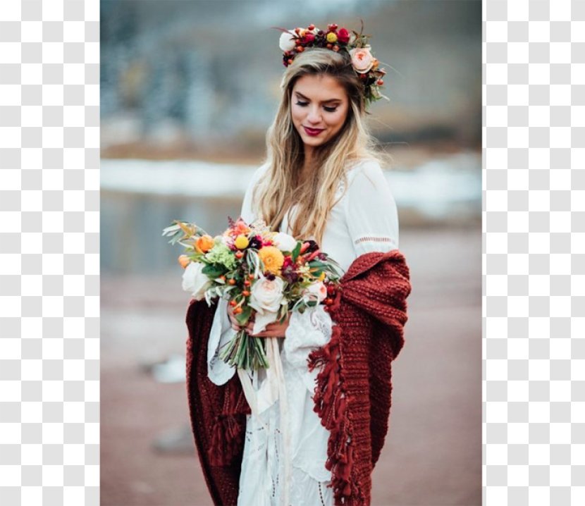 Wedding Invitation Elopement Bride Dress - Flower Bouquet - Boho Style Transparent PNG