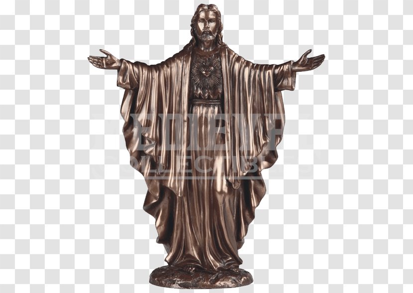 Bronze Sculpture Statue Figurine - Classicism - Sacred Heart Of Jesus Transparent PNG