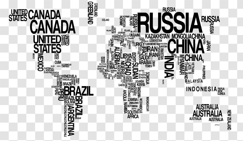 World Map Wall Decal Typography - Design Transparent PNG