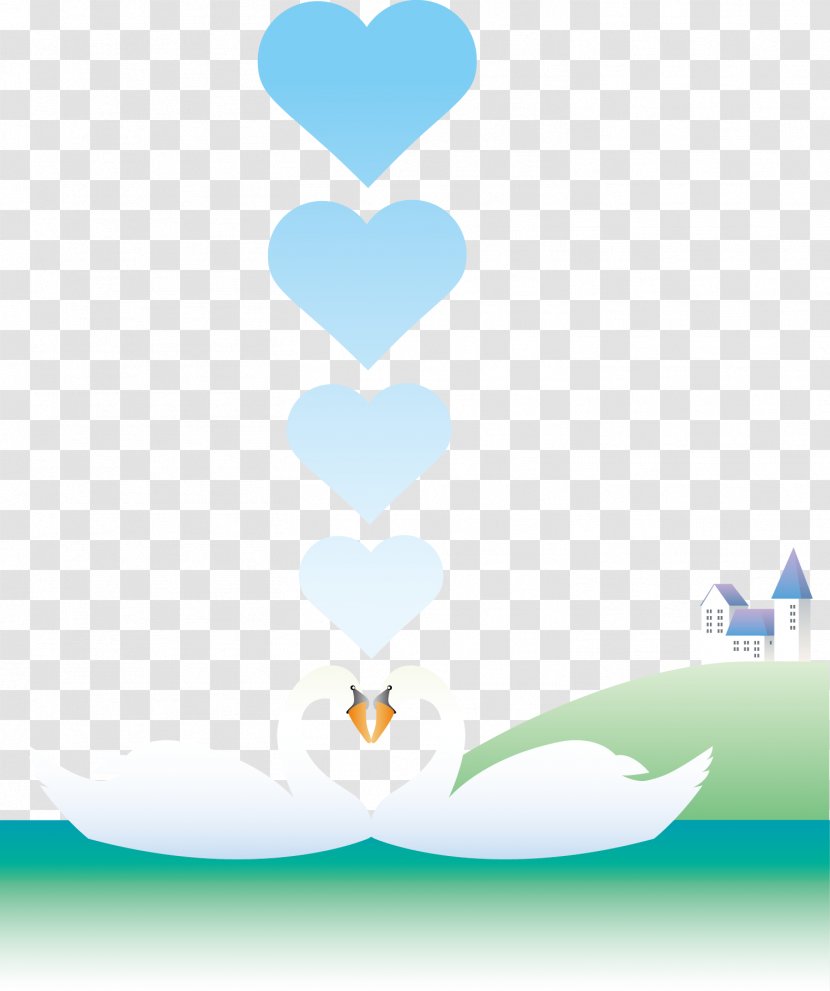 Cygnini Download Illustration - Heart - Swan Love Transparent PNG