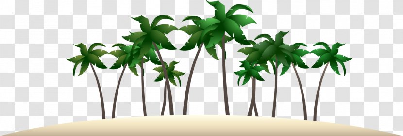 Arecaceae Euclidean Vector Computer File - Coconut - Palm Tree Beach Transparent PNG