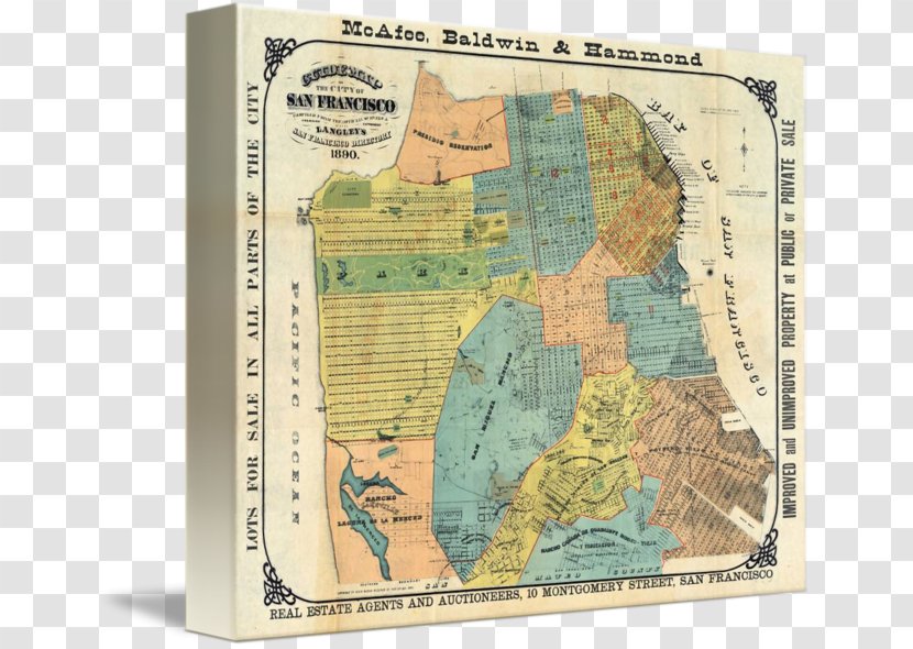 Poster Map Imagekind Art San Francisco - Vintage Maps Transparent PNG