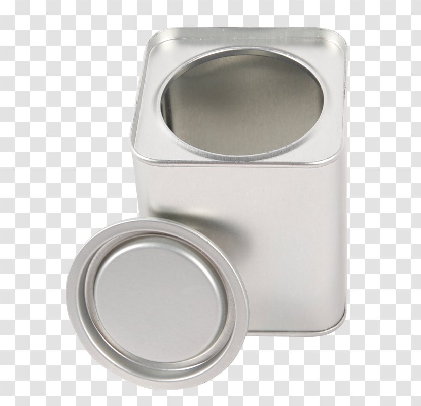 Silver Tea Caddy Tin Box - Packaging And Labeling Transparent PNG