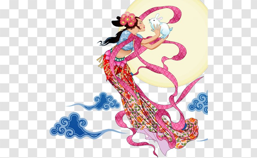 Chang'e Mid-Autumn Festival Moon Tsukimi Transparent PNG