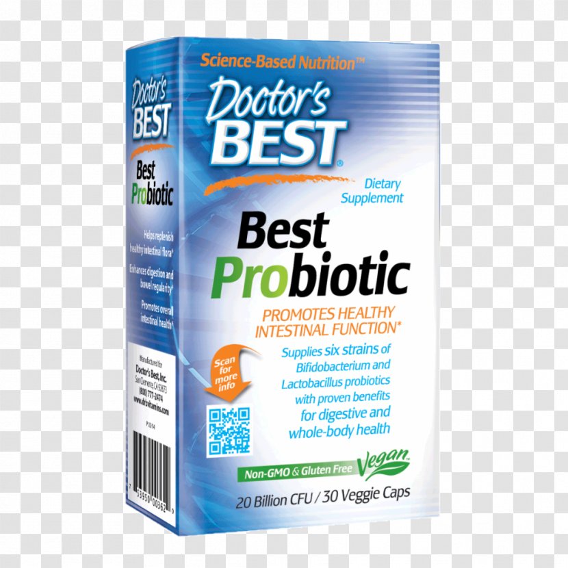 Doctor's Best Probiotic 20 Billion Cfu 30 Veggie Capsules Health Lactobacillus Rhamnosus Intestine Transparent PNG
