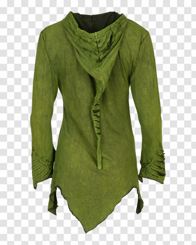 Bell Sleeve Jacket Handkerchief Bell-bottoms - Green - Long Black With Hood Transparent PNG