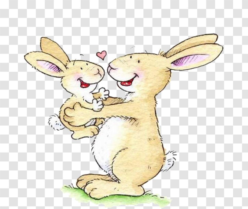 Domestic Rabbit European Drawing Happiness Illustration - Love - Happy Bunny Transparent PNG