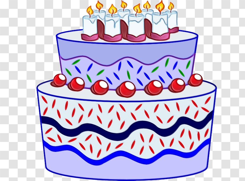 Birthday Cake Drawing - Cartoon - Cuisine Cream Transparent PNG