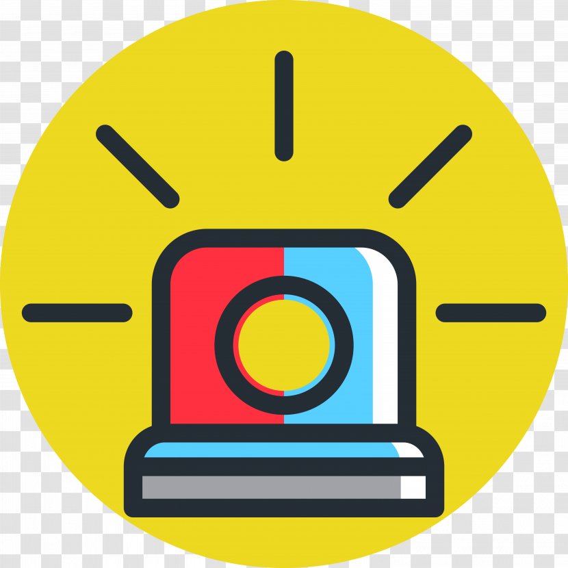 Alarm Device Security Icon - Smile - Yellow Vector Transparent PNG