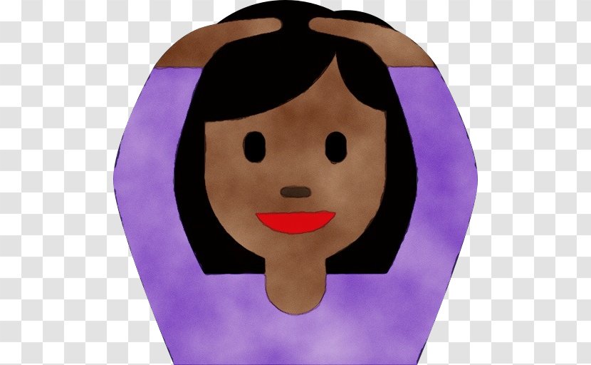 Face Facial Expression Cartoon Nose Violet - Smile Brown Hair Transparent PNG