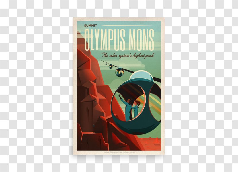SpaceX Mars Transportation Infrastructure Olympus Mons Poster - Printing - Bestseller Transparent PNG