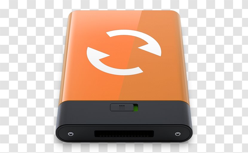 Smartphone Electronic Device Gadget Multimedia - Hard Drives - Orange Sync W Transparent PNG