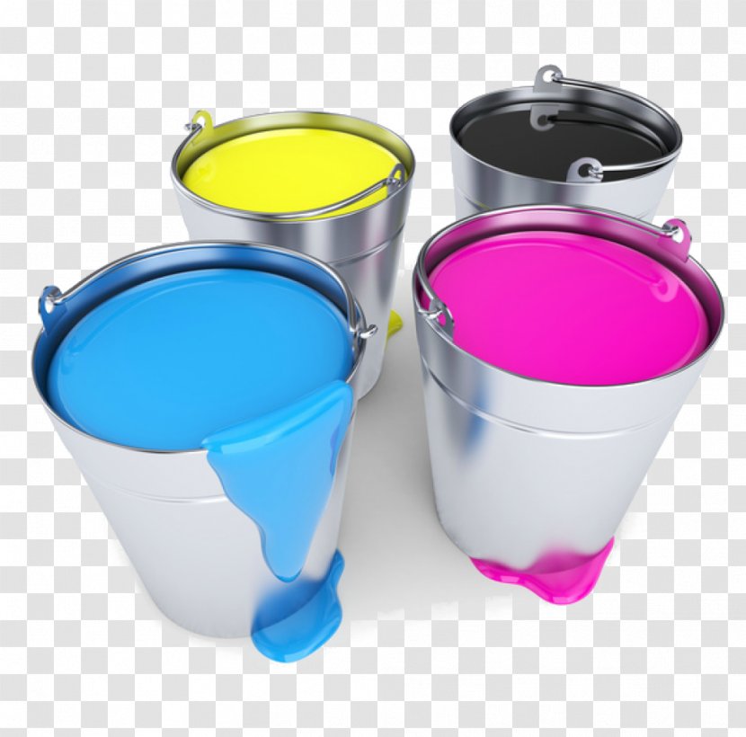 Acrylic Paint CMYK Color Model Bucket - Manufacturing Transparent PNG