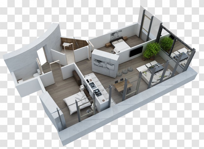 Studio Apartment Furniture Square Meter - Real Estate Transparent PNG