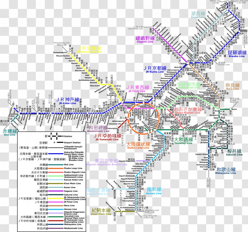 Ōsaka Station Kyoto Tokyo Train East West MRT Line - Japan Railway Company Transparent PNG