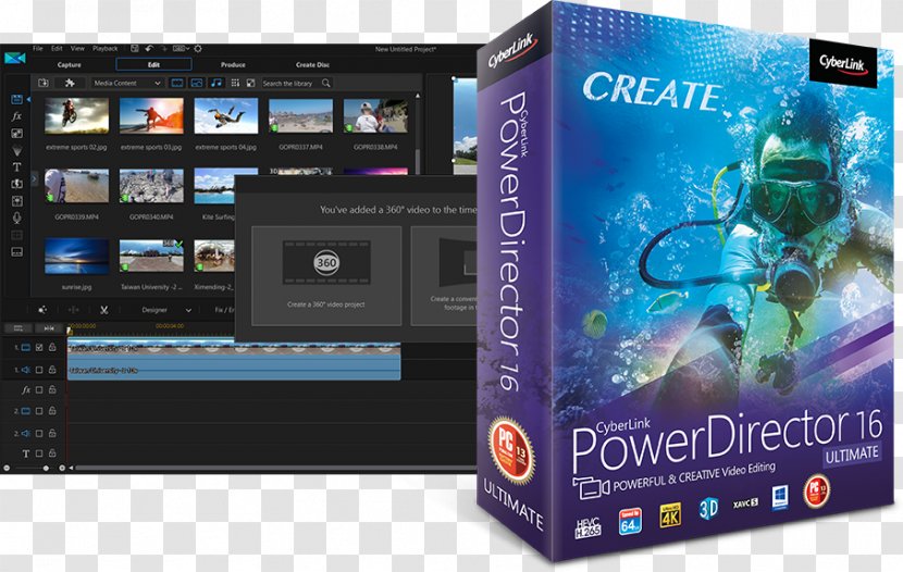 CyberLink PowerDirector 16 Ultimate Video Editing Software Computer - Technology - Powerdirector Transparent PNG