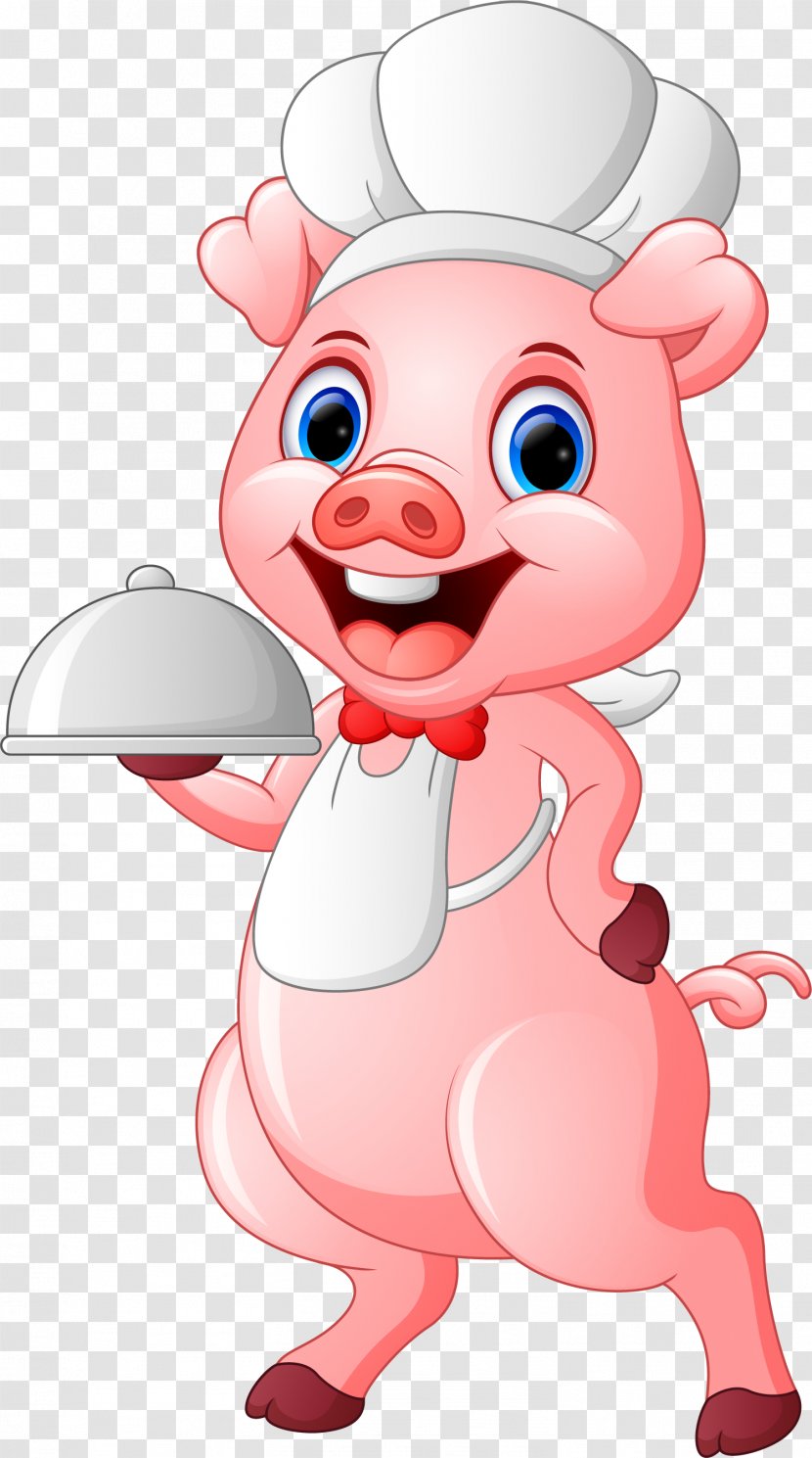 Drawing Photography Illustration - Watercolor - Cartoon Pig Cook Transparent PNG