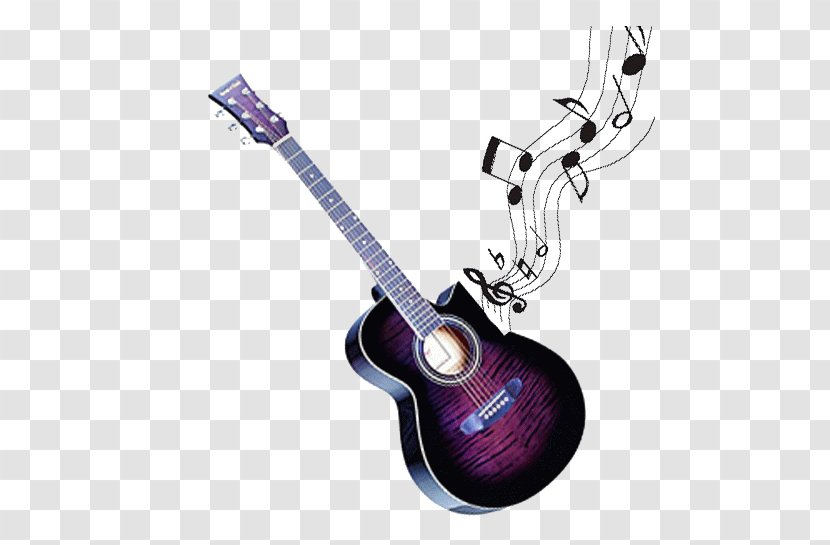 Acoustic Guitar Musical Instrument Electric - Heart - Black Transparent PNG