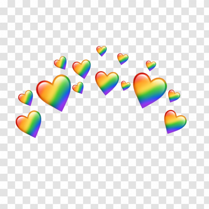 Heart Emoji Background - Sticker - Text Rainbow Transparent PNG