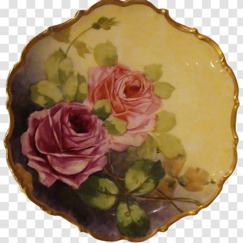 Tableware Plate Limoges Porcelain Vase - Dishware - Hand-painted Roses Transparent PNG