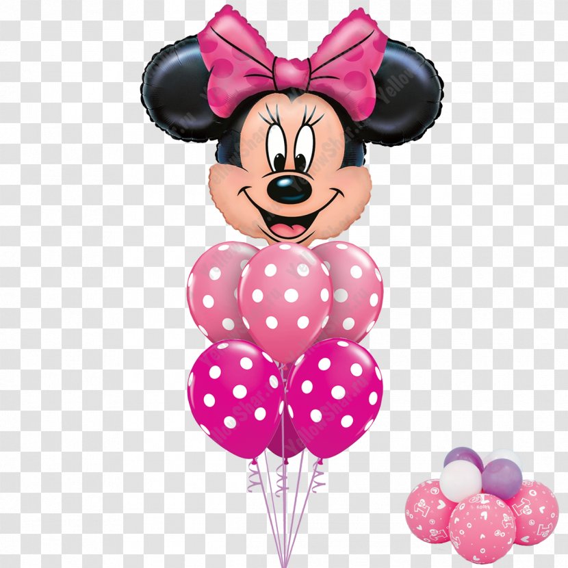 Minnie Mouse Mickey Mylar Balloon Birthday - Silhouette Transparent PNG