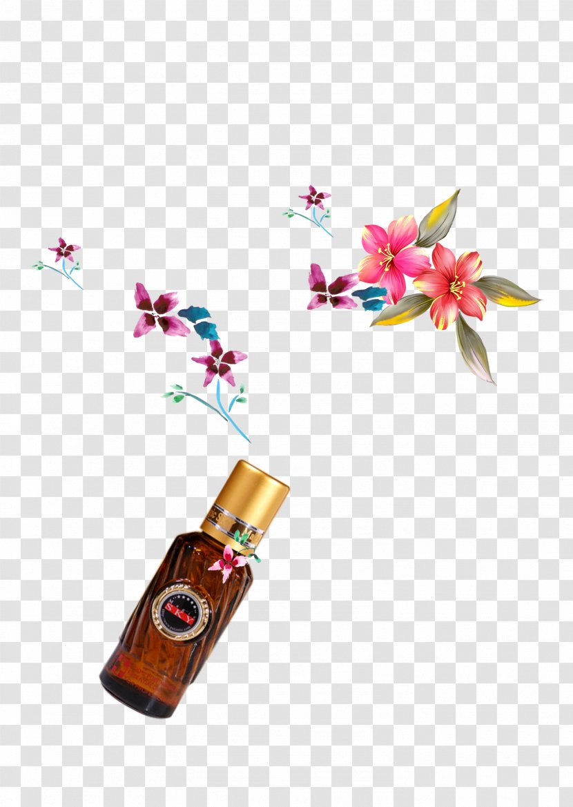 Bottle Oil Gratis - Concepteur - Bottles With Flowers Transparent PNG