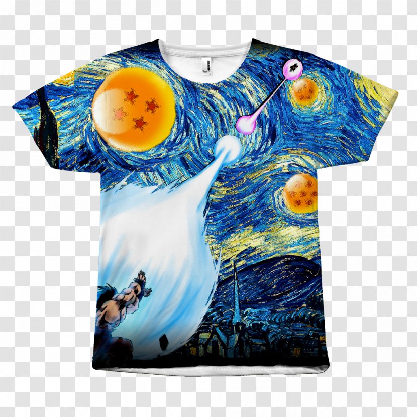 T-shirt Goku Vegeta The Starry Night Majin Buu - Sleeve Transparent PNG