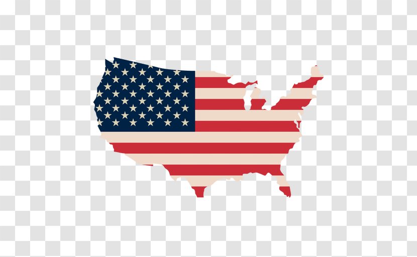 Flag Of The United States Map - Color - American Transparent PNG