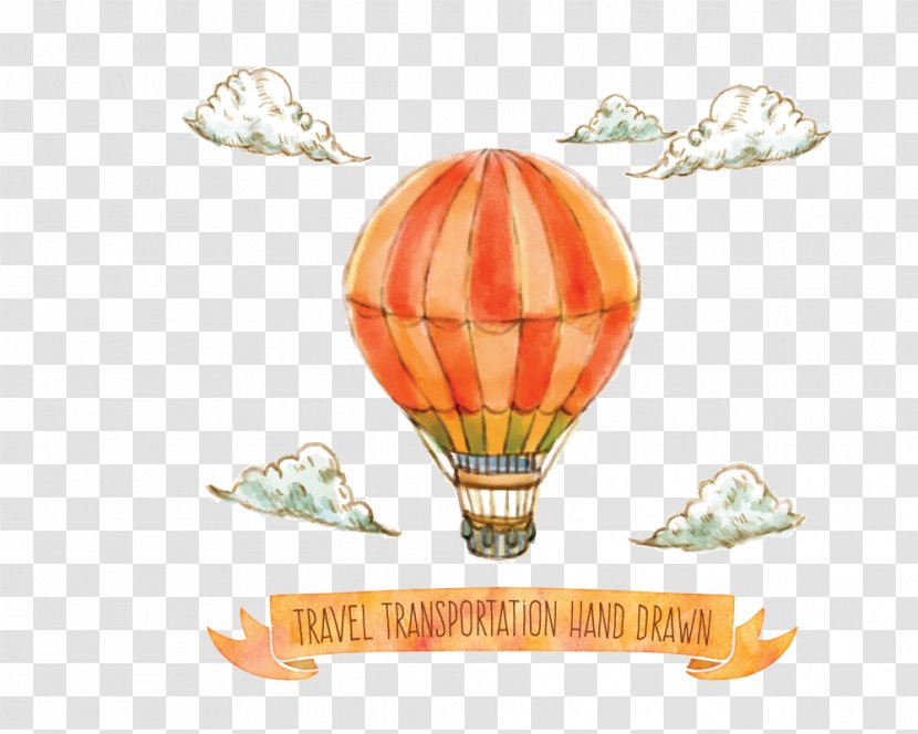 Hot Air Balloon - Drawing - Colored Transparent PNG