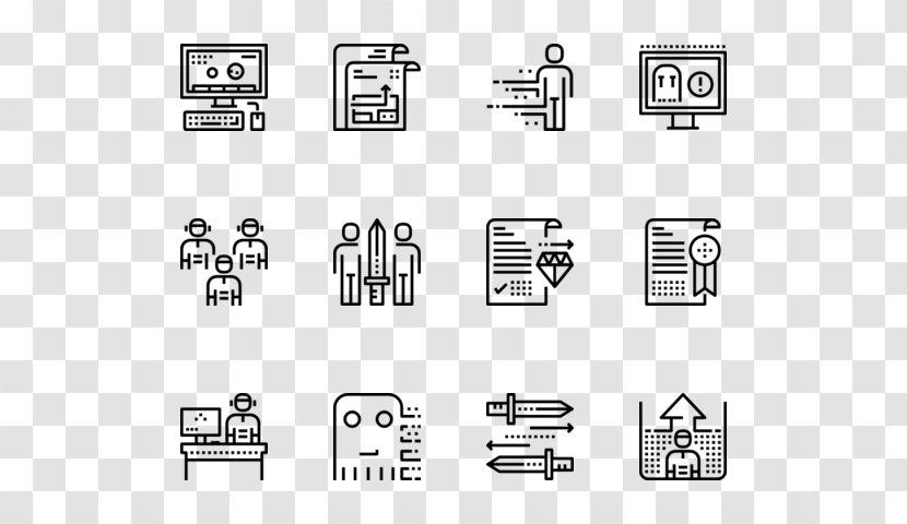 Icon Design Clip Art - Black And White - Game Elements Transparent PNG