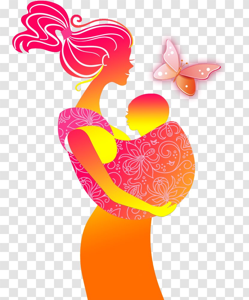 Clip Art - Heart - Mother Holding A Baby Transparent PNG