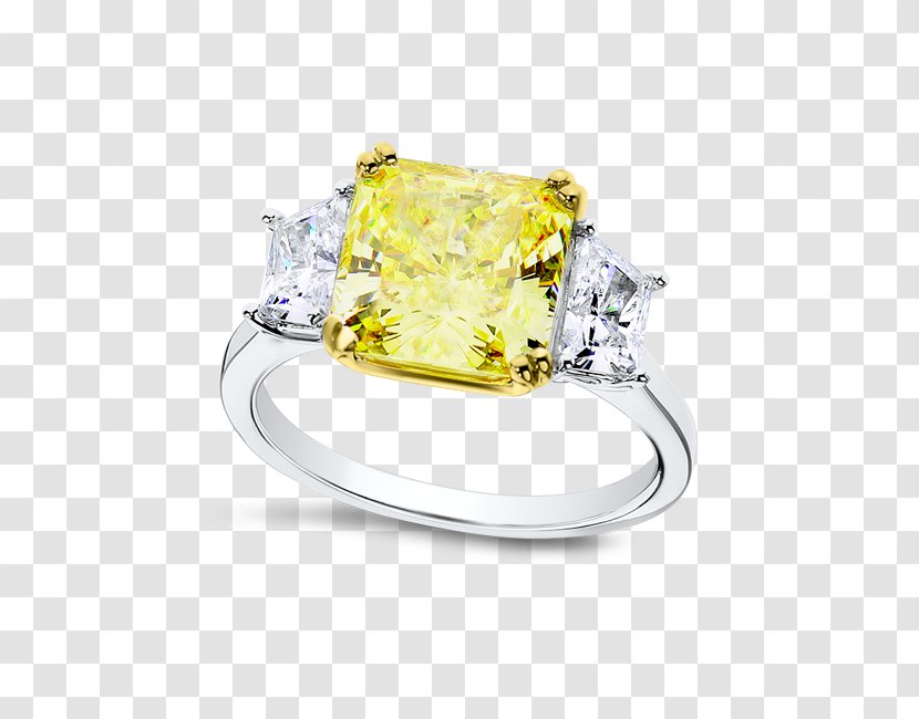 Diamond Cut Engagement Ring Earring - Gold - Stone Square Transparent PNG