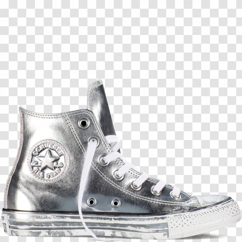 Sneakers Chuck Taylor All-Stars Converse Shoe Leather - Silver Sequins Transparent PNG