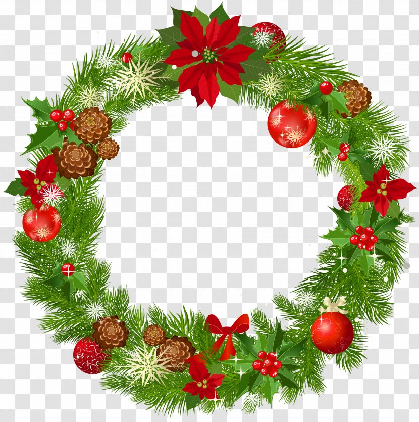 Wreath Christmas Decoration Clip Art - Tree - Large Deco Picture Transparent PNG