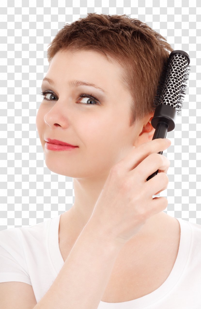 Comb Hairstyle Dandruff Face - Watercolor - Woman Combing Her Hair Transparent PNG