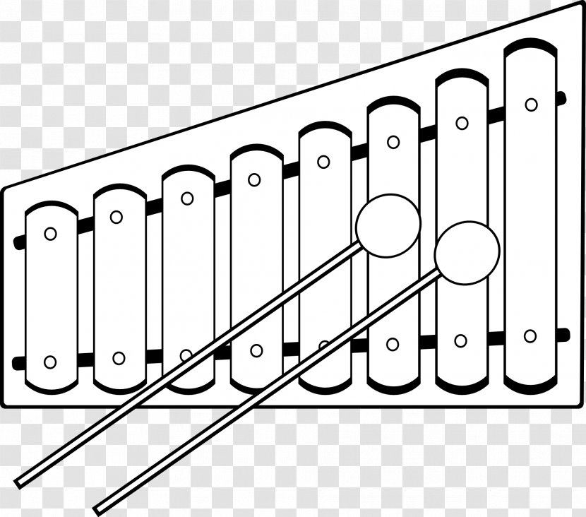 Xylophone Black And White Clip Art - Flower Transparent PNG