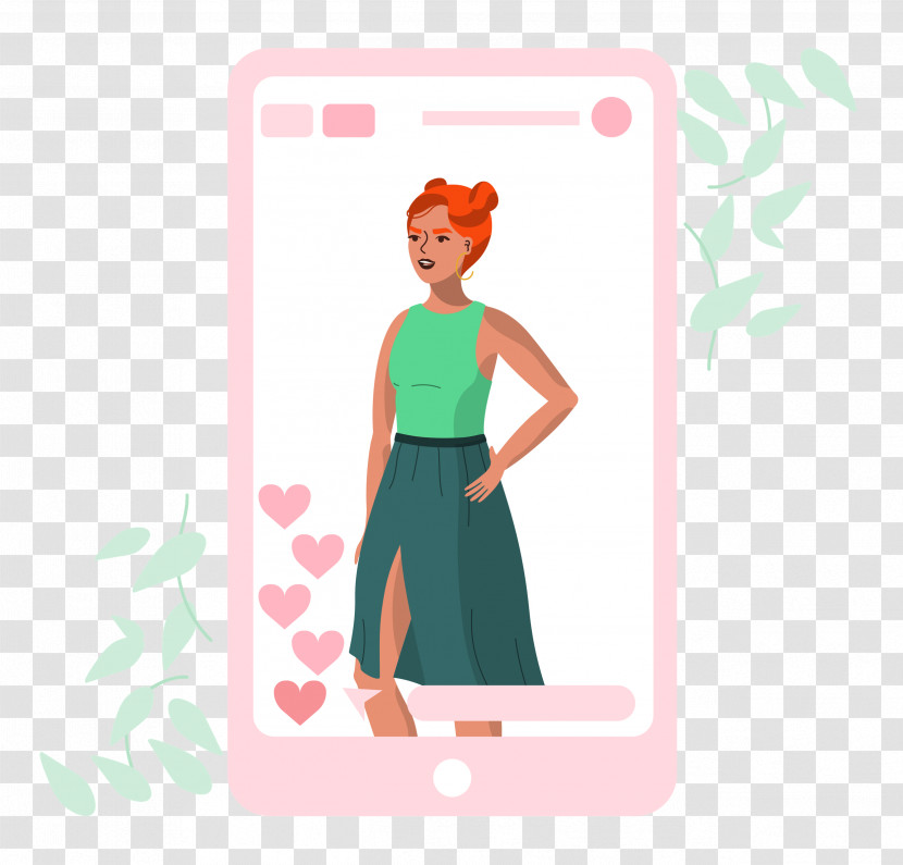 Woman Mobile Social Media Transparent PNG