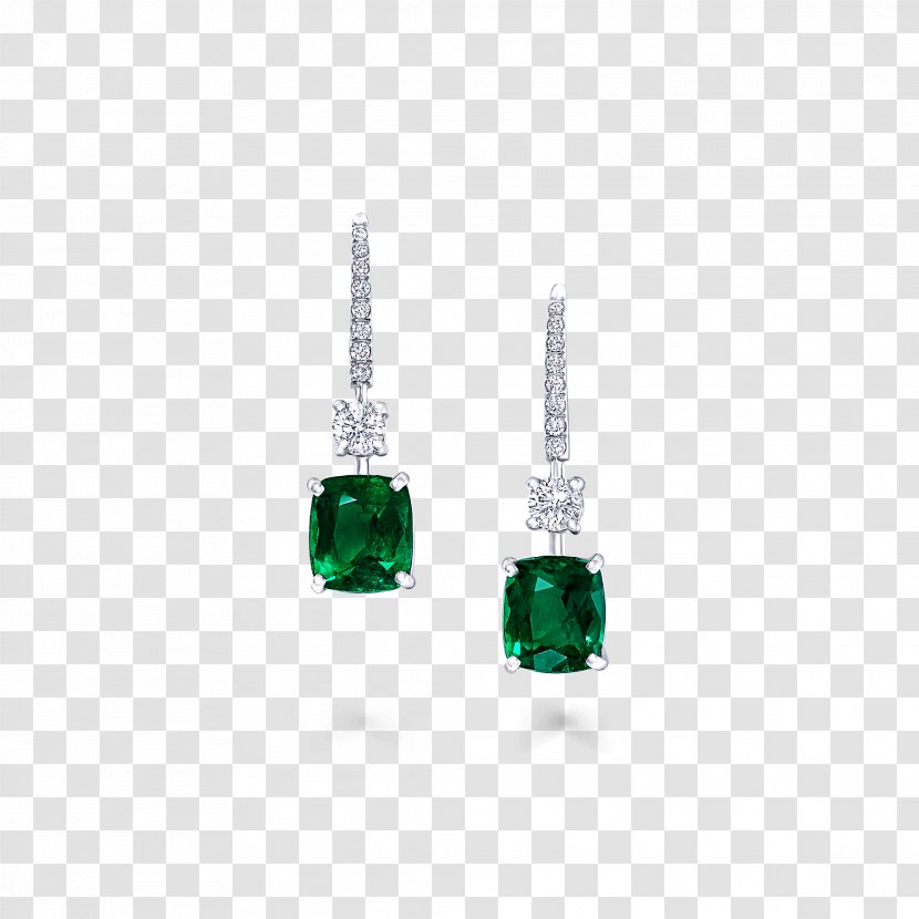 Emerald Earring Graff Diamonds Jewellery - Gemstone Transparent PNG