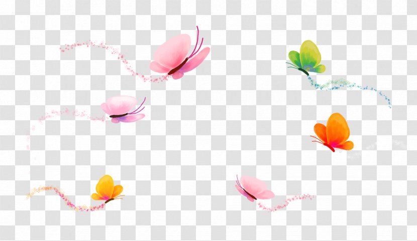 The Flying Cartoon Butterfly - Product - Pink Transparent PNG