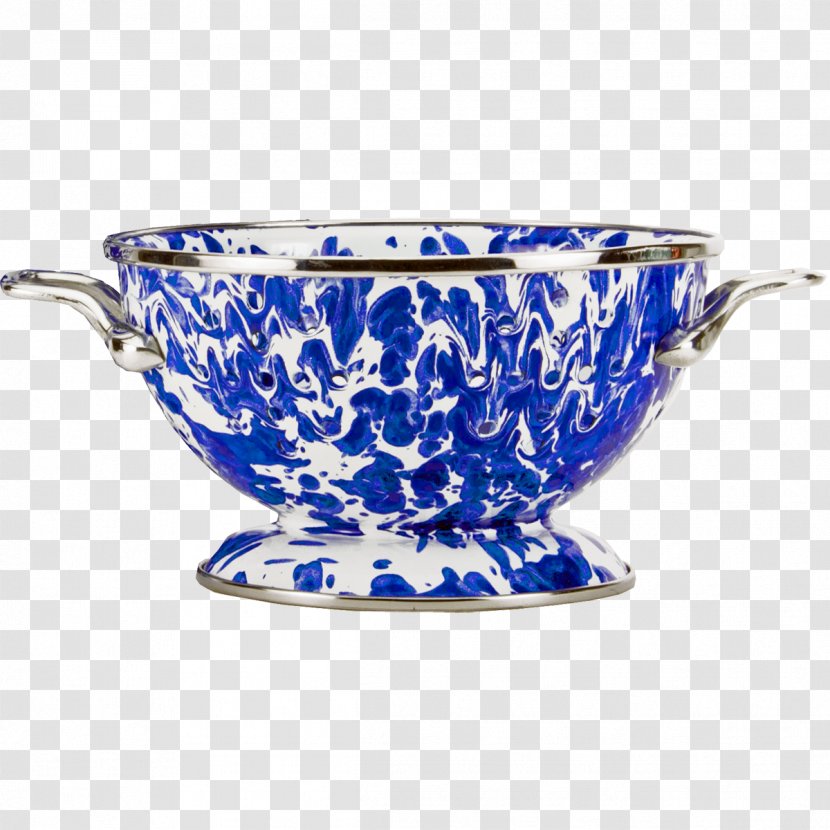 Colander Cobalt Blue Ceramic Sieve Tableware - Bowl - Kitchen Utensil Transparent PNG