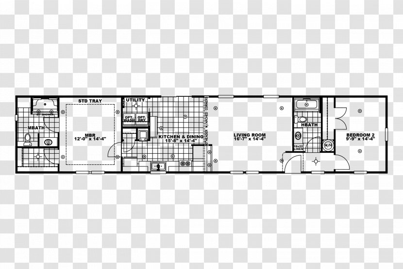 Floor Plan Mobile Home House Caravan - Cartoon Transparent PNG
